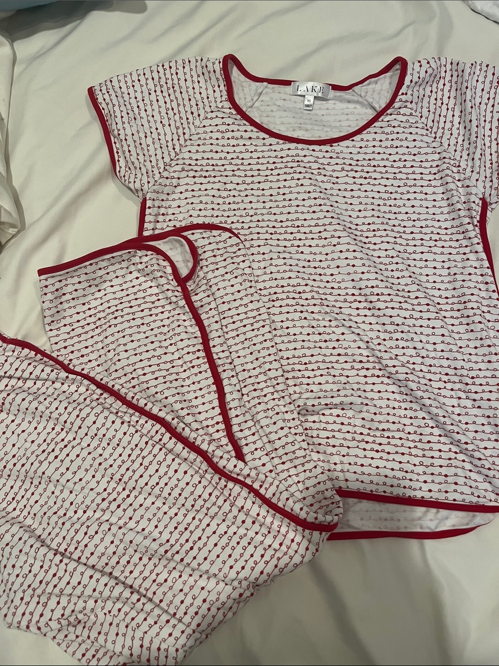 Red and white lake pjs